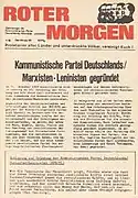 Roter Morgen issue announcing the formation of the Communist Party of Germany/Marxist–Leninist in West Germany