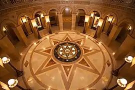 Rotunda floor showing 8-pointed star symbolizing Minnesota's motto, "L’Étoile du Nord" (The Star of the North)