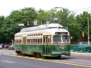 SEPTA PCC II vehicle of SEPTA Route 15