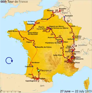 Route of the 1979 Tour de France