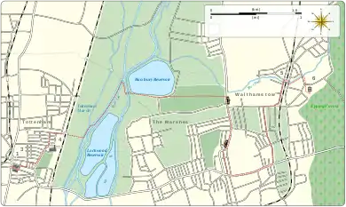 Map of Tottenham and Walthamstow, showing the route the two criminals took.