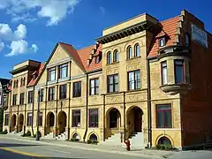 Townhouses designed by William S. Joy & Company for W. W. Hannan in 1895 on John R. Street, renovated as condominiums in 2003.