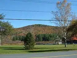 Adams Mountain, with the Village Green and Mill Pond in the foreground