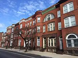 Rowhouses on the northeast side of the 1800 block of McCulloh Street in Madison Park, Baltimore