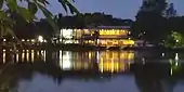 Reflections of the rowing clubs around the lake at night - 1