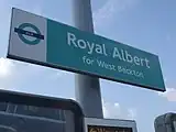 Signage on eastbound platform