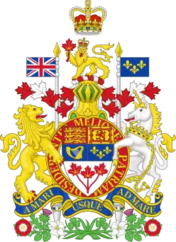 The official depiction of the Arms of Canada as it appeard in 1994