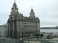 The Royal Liver Building, seen from the nearby Atlantic Tower