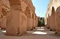 Formerly vaulted corridors between the arches of the granary