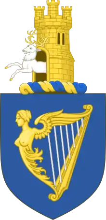 Arms of the Kingdom of Ireland (with crest)