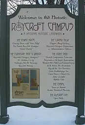 Roycroft Campus welcome sign, 2008