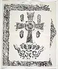 Rubbing of a Nestorian cross at the Temple of the Cross [de]