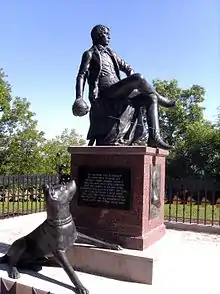 Young Bismarck monument at Rudelsburg, by Norbert Pfretzschner (1896; 2006 recasting)