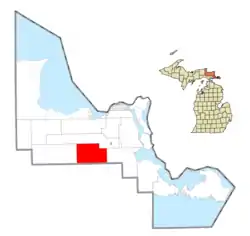 Location within Chippewa County