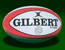 Rugby union ball.