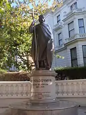 Statue in London: "St Volodymyr – Ruler of Ukraine, 980–1015, erected by Ukrainians in Great Britain in 1988 to celebrate the establishment of Christianity in Ukraine by St. Volodymyr in 988".