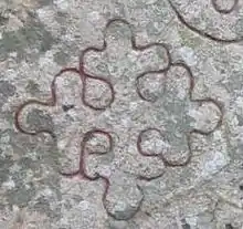 The Byzantine cross, on U 161, a cross which is today the coat of arms of the municipality of Täby, Sweden