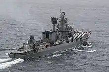 A stern view of Marshal Ustinov in 2018, after modernization