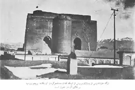 Russian flag over the Arg of Tabriz