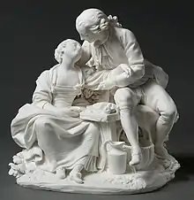 The tune from the romantic operetta Annette et Lubin (Sèvres porcelain figurines shown) contrasts with the funereal lyrics of the song.