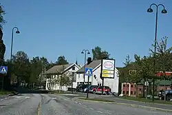 View of a road through the village