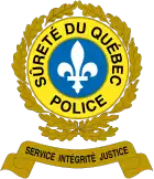 Badge of the Sûreté du Québec.mw-parser-output cite.citation{font-style:inherit;word-wrap:break-word}.mw-parser-output .citation q{quotes:"\"""\"""'""'"}.mw-parser-output .citation:target{background-color:rgba(0,127,255,0.133)}.mw-parser-output .id-lock-free a,.mw-parser-output .citation .cs1-lock-free a{background:url("//upload.wikimedia.org/wikipedia/commons/6/65/Lock-green.svg")right 0.1em center/9px no-repeat}.mw-parser-output .id-lock-limited a,.mw-parser-output .id-lock-registration a,.mw-parser-output .citation .cs1-lock-limited a,.mw-parser-output .citation .cs1-lock-registration a{background:url("//upload.wikimedia.org/wikipedia/commons/d/d6/Lock-gray-alt-2.svg")right 0.1em center/9px no-repeat}.mw-parser-output .id-lock-subscription a,.mw-parser-output .citation .cs1-lock-subscription a{background:url("//upload.wikimedia.org/wikipedia/commons/a/aa/Lock-red-alt-2.svg")right 0.1em center/9px no-repeat}.mw-parser-output .cs1-ws-icon a{background:url("//upload.wikimedia.org/wikipedia/commons/4/4c/Wikisource-logo.svg")right 0.1em center/12px no-repeat}.mw-parser-output .cs1-code{color:inherit;background:inherit;border:none;padding:inherit}.mw-parser-output .cs1-hidden-error{display:none;color:#d33}.mw-parser-output .cs1-visible-error{color:#d33}.mw-parser-output .cs1-maint{display:none;color:#3a3;margin-left:0.3em}.mw-parser-output .cs1-format{font-size:95%}.mw-parser-output .cs1-kern-left{padding-left:0.2em}.mw-parser-output .cs1-kern-right{padding-right:0.2em}.mw-parser-output .citation .mw-selflink{font-weight:inherit}"Sûreté du Québec badge". Official website of the Governor General. Retrieved 2018-12-17.