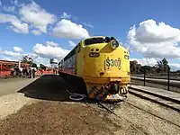 S307 at the Seymour Railway Heritage Centre depot on 29 April 2023