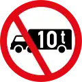 Goods vehicles exceeding 10 tonnes GVM prohibited