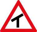 Skewed T-junction ahead