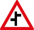 Staggered side-road junctions ahead