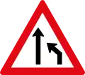 Right lane ends ahead