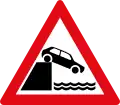 Unprotected jetty edge or river bank ahead