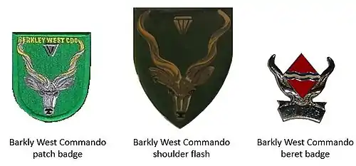 SADF era Barkly West Commando insignia