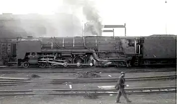 No. 3537 in steam at Beaufort West, 26 June 1968