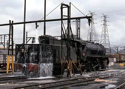 SAR-built no. 380 with enough water at Kaserne, 19 March 1983