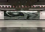 The Declaration of Independence feature wall at the Upper Concourse Level of the station.