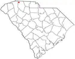 Location of Campobello, South Carolina