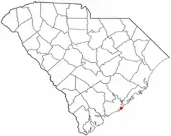 Location of Folly Beach inSouth Carolina