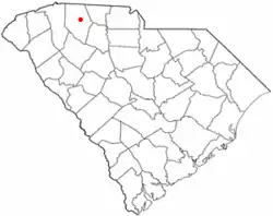 Spartanburg's location in South Carolina