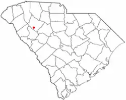 Location of Waterloo, South Carolina