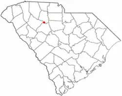 Location of Whitmire, South Carolina