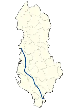 The SH4 runs across the counties of Durrës, Fier, Gjirokastër and Tirana.