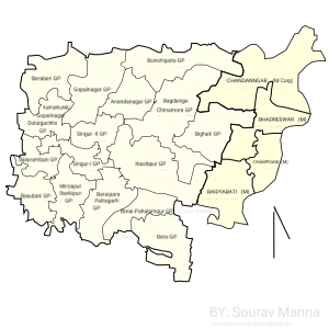 Map of Singur CD Block.