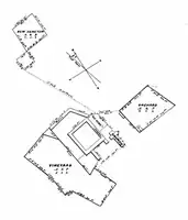 The "Alemany Plat" prepared by the U.S. Land Surveyor's Office to define the property restored to the Catholic Church by the Public Land Commission, later confirmed by presidential proclamation on March 18, 1865.