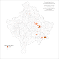 Distribution of Croats on Kosovo and Metohija by settlements 1961.