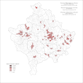 Distribution of Roma on Kosovo and Metohija by settlements 1981.