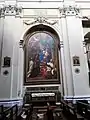 Altar of the Madonna of the Carmine with the canvas Virgin grants the scapular to St Simon Stock by Conca