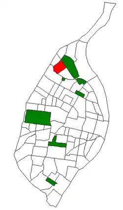 Location (red) of Walnut Park East within St. Louis