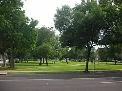 A park in St. Louis Place neighborhood.