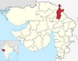 Location of district in Gujarat